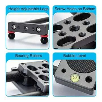 Lightweight ANNSM 16" Camera Slider For DSLRs And Smartphones