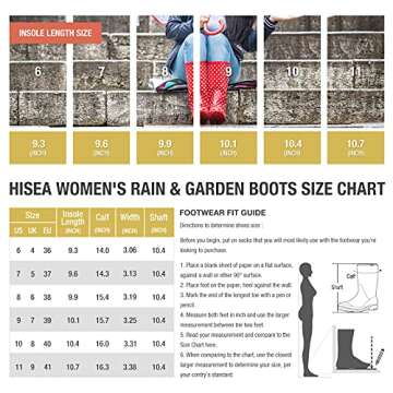 HISEA Women’s Waterproof Garden Rain Boots – Stylish Comfort