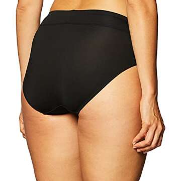 Warner's Women's No Pinching No Problems Dig-Free Comfort Waist Microfiber Hi-Cut 5138J, Black, X-La...