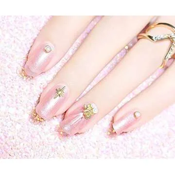 Ocealux Sparkle Nail Art Studs 6 Wheels Acrylic Nail Art Decorations Rhinestones Kit for Women DIY Nail Beauty Designs Gold Glittering Metal Nail Gems Jewels Manicure Tips Wraps Charms Accessories