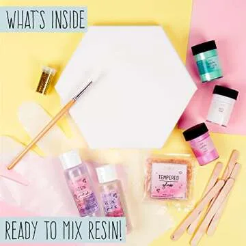 STMT D.I.Y. Geode Canvas Set, Contemporary Resin Activity Kit, Design Your Own Geometric Wall Art De...