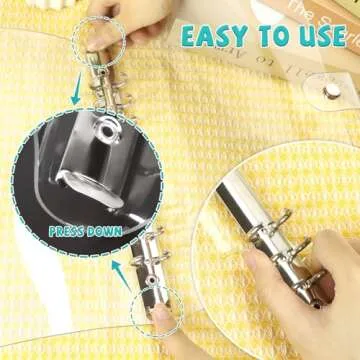 Newbested 2 Pack A5 Transparent Soft PVC 6 Holes Binder Notebook Covers,Snap Button Closure Refillable Notebook Round Ring Binder Cover Protector(Paper Not Included)