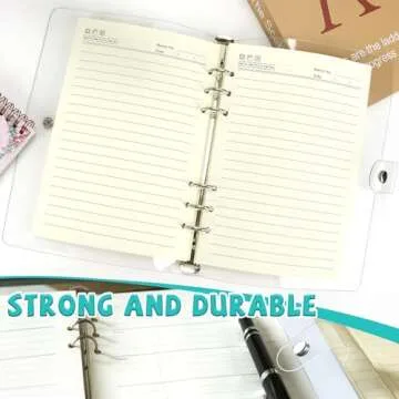 Newbested 2 Pack A5 Transparent Soft PVC 6 Holes Binder Notebook Covers,Snap Button Closure Refillable Notebook Round Ring Binder Cover Protector(Paper Not Included)