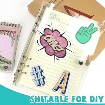 Newbested 2 Pack A5 Transparent Soft PVC 6 Holes Binder Notebook Covers,Snap Button Closure Refillable Notebook Round Ring Binder Cover Protector(Paper Not Included)