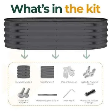 Utopia Home Galvanized Raised Garden Bed Kit 4x2x1ft, Planter Box Raised Garden Beds Outdoor, Easy Assembly Metal Raised Bed for Gardening Vegetables, Fruits, Flowers - Pack of 01 - Dark Grey