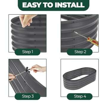 Utopia Home Galvanized Raised Garden Bed Kit 4x2x1ft, Planter Box Raised Garden Beds Outdoor, Easy Assembly Metal Raised Bed for Gardening Vegetables, Fruits, Flowers - Pack of 01 - Dark Grey