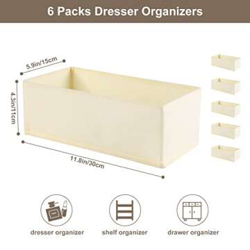 Coorganisers 6 Pack Drawer Organizers for Any Room