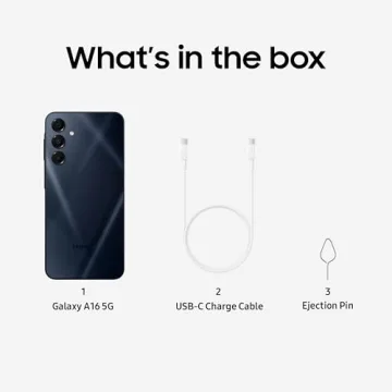 SAMSUNG Galaxy A16 5G A Series Cell Phone, Unlocked Android Smartphone, Large AMOLED Display, Durable Design, Super Fast Charging, Expandable Storage, US Version, 2025, Blue Black