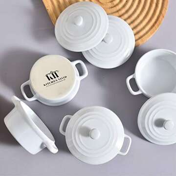 KVV Oven Safe Porcelain Ramekins Set of 4 for Baking
