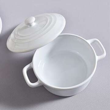 KVV Oven Safe Porcelain Ramekins Set of 4 for Baking