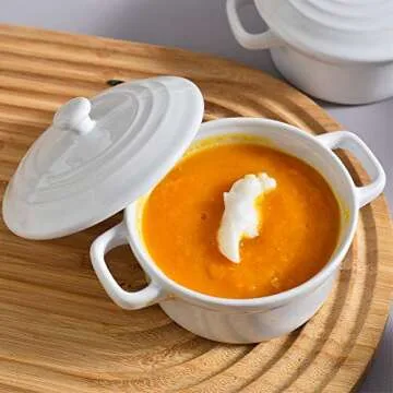 KVV Oven Safe Porcelain Ramekins Set of 4 for Baking