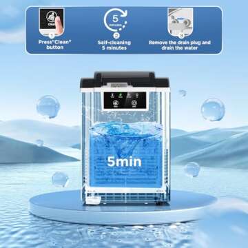 JINJUNYE Nugget Ice Maker - Portable & Efficient 38LBS