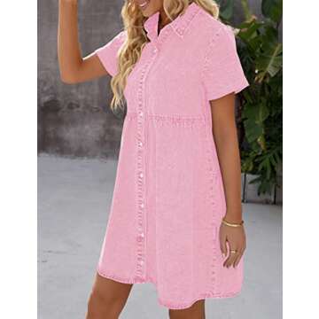 Luvamia Elegant Denim Babydoll Dress for Women 2023