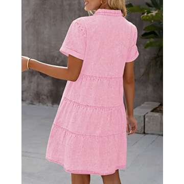 Luvamia Elegant Denim Babydoll Dress for Women 2023