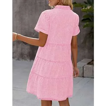 Luvamia Elegant Denim Babydoll Dress for Women 2023