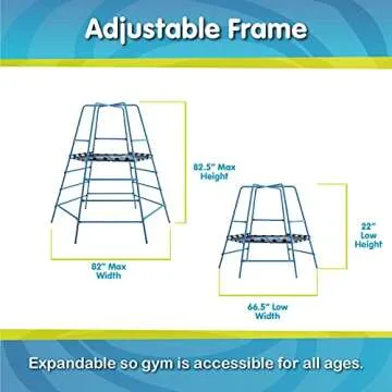 Explorer 2 Jungle Gym Climbing Set with Adjustable Steel Frame, Weather-Resistant Canopy & Platform, Outdoor Playset and Playground Equipment for Kids Ages 3-12, 220 lbs Capacity