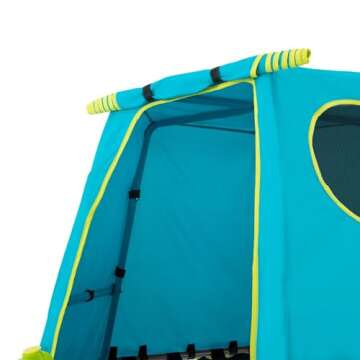 Explorer 2 Jungle Gym Climbing Set with Adjustable Steel Frame, Weather-Resistant Canopy & Platform, Outdoor Playset and Playground Equipment for Kids Ages 3-12, 220 lbs Capacity