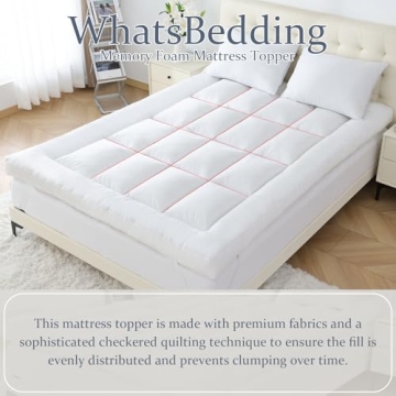 WhatsBedding 5 Inch Memory Foam Mattress Topper Queen