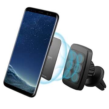 Spigen Hexa Magnetic Air Vent Hands Free Clip Cell Phone Mount Holder for Car Compatible with All Mo...