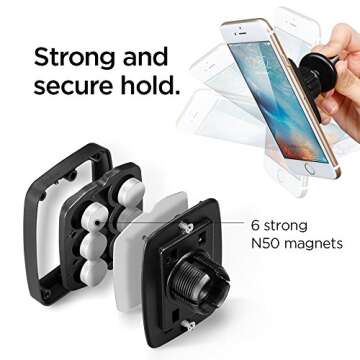 Spigen Hexa Magnetic Phone Mount for All Smartphones
