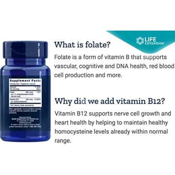 Life Extension BioActive Folate & Vitamin B12 High Absorption Capsules