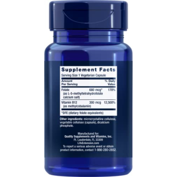 Life Extension BioActive Folate & Vitamin B12 High Absorption Capsules