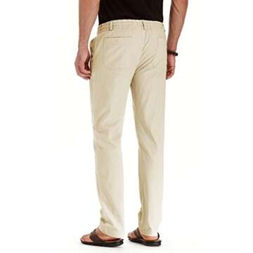 Sailwind Men's Drawstring Linen Pants for Summer Beach Comfort