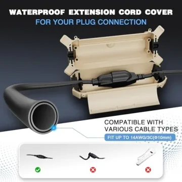 Flemoon [3 Pack] Waterproof Outdoor Extension Cord Covers - Protects During All Weather