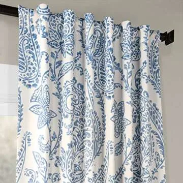 HPD Half Price Drapes Printed Room Darkening Curtains for Bedroom, Living Room 50 X 84 (1 Panel), BOCH-KC16072-84, Tea Time China Blue