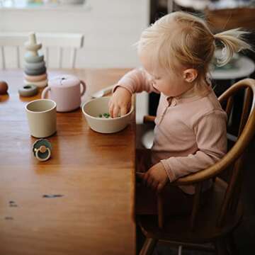 Mushie Soft Lilac Dinnerware Cups Set for Kids