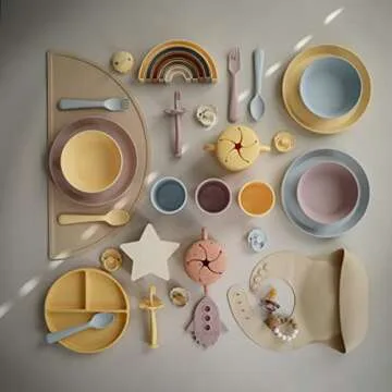 Mushie Soft Lilac Dinnerware Cups Set for Kids