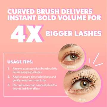 CoverGirl Eye Enhancer, Berry Brown, 3D Mascara, Curved Fiber Brush, Plant-Based Lifting Wax, For Al...