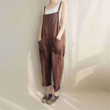 Lncropo Women's Baggy Overalls - Adjustable & Versatile Casual Jumpsuit