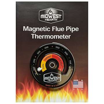 Midwest Hearth Wood Stove Thermometer Magnetic Meter