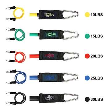 Resistance Bands Set with Handles, Door Anchor, Ankle Straps and Workout Guide - Lxuemlu Exercise Bands for Men Women Resistance Training, Home Workouts