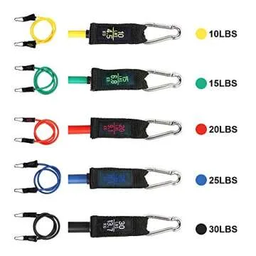 Resistance Bands Set with Handles, Door Anchor, Ankle Straps and Workout Guide - Lxuemlu Exercise Bands for Men Women Resistance Training, Home Workouts