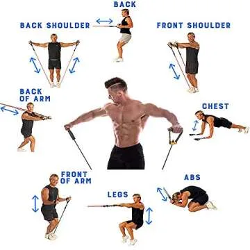 Resistance Bands Set with Handles, Door Anchor, Ankle Straps and Workout Guide - Lxuemlu Exercise Bands for Men Women Resistance Training, Home Workouts