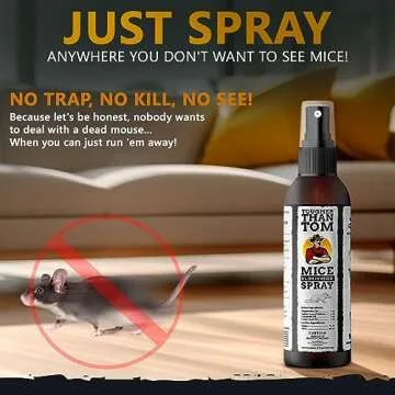 Tougher Than Tom Mouse Repellent Spray – 8 fl oz Premium Cinnamon and Peppermint Oil Spray for Rodents – Effective Mouse Repellent Indoor Spray – Mice Deterrent Spray – All-Natural Formula