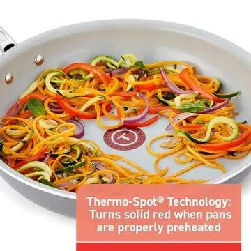 T-fal Fresh Gourmet Recycled Ceramic Nonstick Fry Pan Set, 2 Piece, 8, 10,5 Inch Oven Broiler Safe 500F Cookware, Pots and Pans, Grey