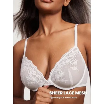 DOBREVA Lace Mesh Plus Size Bra - Sexy & Comfortable