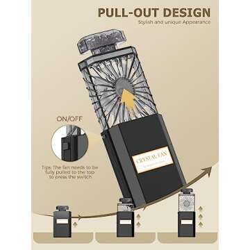 Rechargeable Handheld Fan with Stylish Design for Women