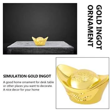 NUOBESTY 12PCS Feng Shui Ingot Golden Ingot Yuan Bao Wealth Luck Ingot Chinese Charm of Prosperity G...