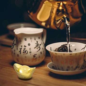 12PCS Feng Shui Golden Ingot Charm Attracts Luck