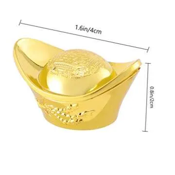 12PCS Feng Shui Golden Ingot Charm Attracts Luck