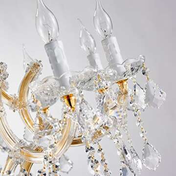 TMAFON Modern Gold Crystal Chandelier Lighting - Luxury Maria Theresa Chandeliers for Dining Room, Kitchen Island, Living Room, Bedroom, 10 Lights…