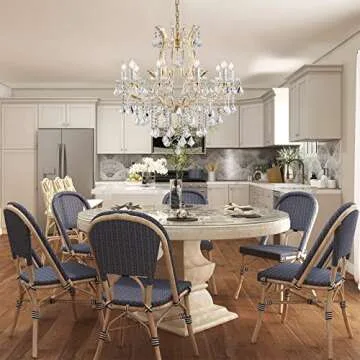 TMAFON Modern Gold Crystal Chandelier Lighting - Luxury Maria Theresa Chandeliers for Dining Room, Kitchen Island, Living Room, Bedroom, 10 Lights…