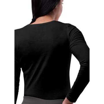 Sivvan Scrubs for Women - Long Sleeve Comfort Underscrub Tee 3-Pack - S85003 - Black/Dark Marl Grey/White - M
