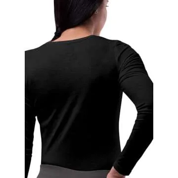 Sivvan Scrubs for Women - Long Sleeve Comfort Underscrub Tee 3-Pack - S85003 - Black/Dark Marl Grey/White - M