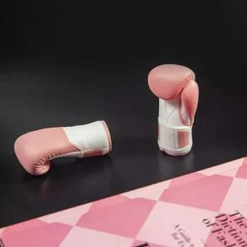 AQKILO Boxing Gloves Mini Finger Puppets, Knock Out Your Stress! Weird Stuff Random White Elephant Gifts, 2Pcs (Pink)
