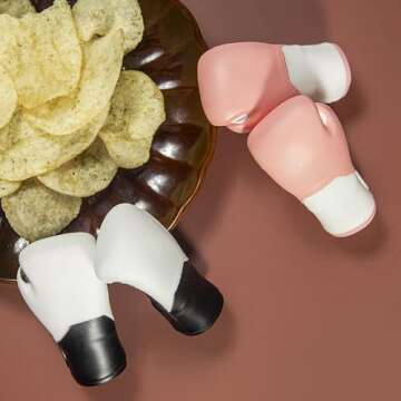 AQKILO Boxing Gloves Mini Finger Puppets, Knock Out Your Stress! Weird Stuff Random White Elephant Gifts, 2Pcs (Pink)